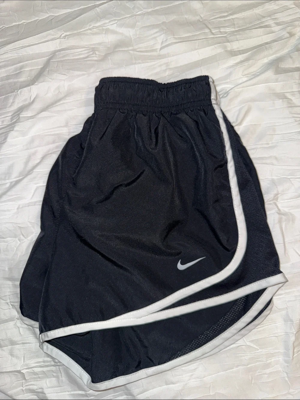 Nike Black Athletic Shorts with White Piping